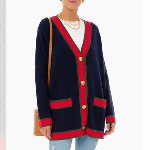 Tuckernuck Lauren Sweater in Midnight with brass buttons